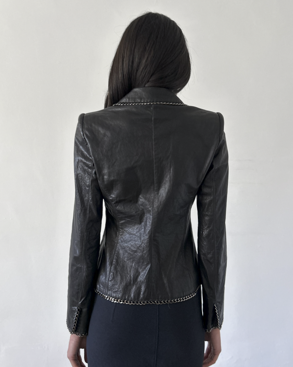 Emporio Armani Chain Leather Blazer
