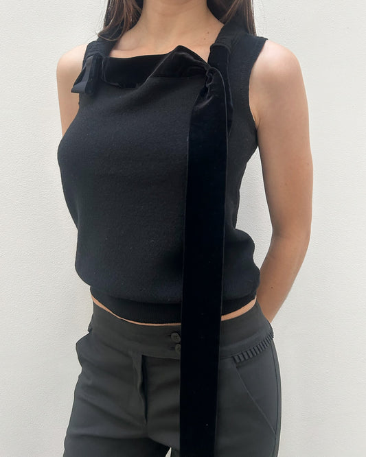 Emporio Armani Knit Velvet Top
