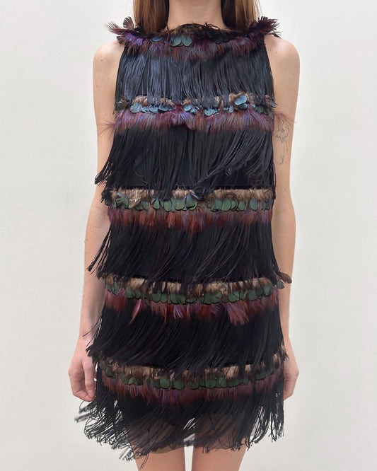 Alessandro Dell'Acqua SS2009 Fringe Feather Dress