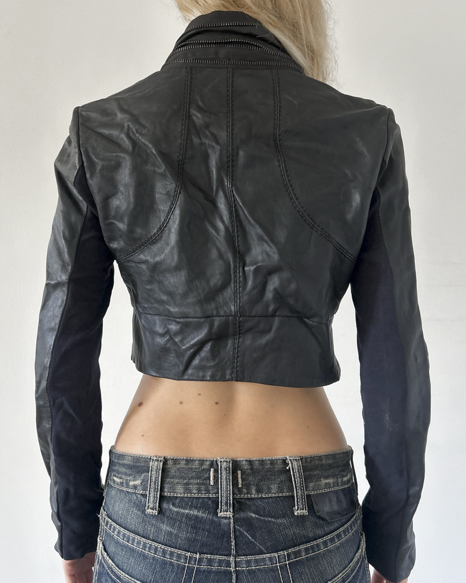 BCBG Max Azria Cropped Leather Bolero