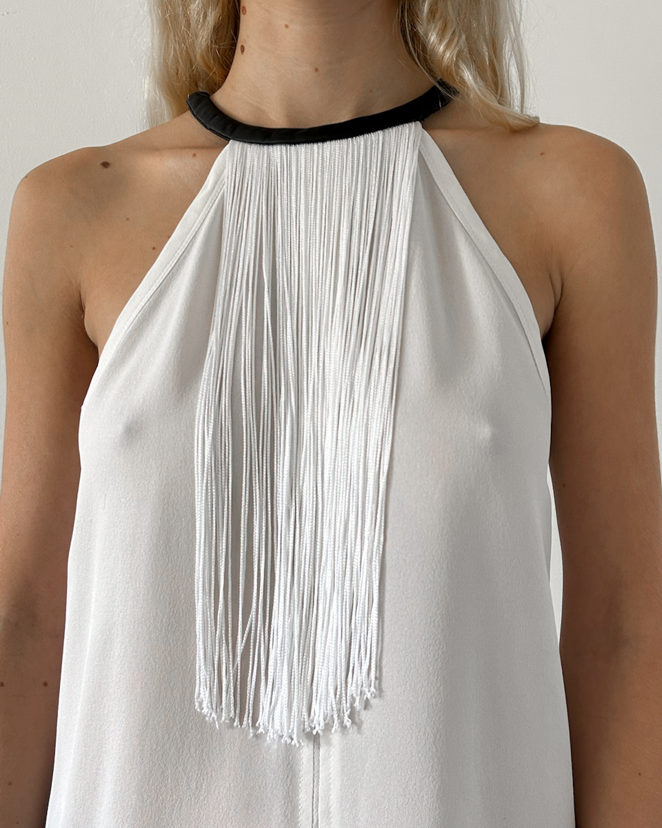 Yigal Azrouel Fringe Silk Blouse