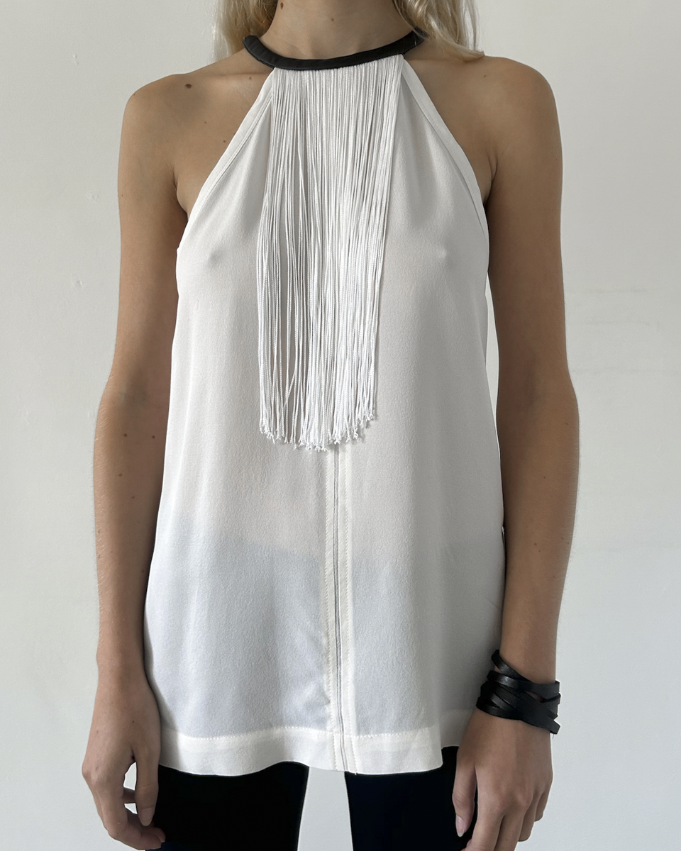 Yigal Azrouel Fringe Silk Blouse