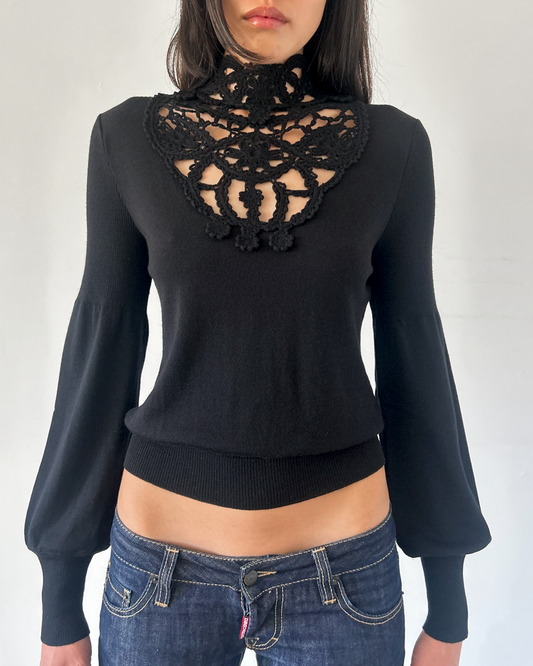 Valentino Crochet Neck Sweater