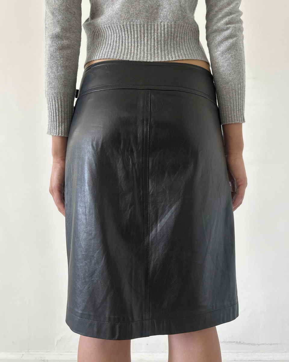 Plein Sud Leather Double Zip Skirt
