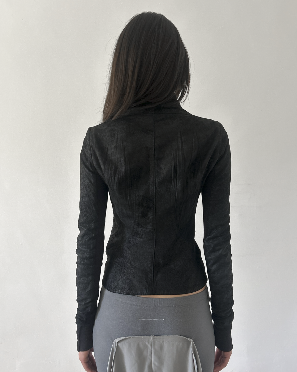 Rick Owens Asymmetrical Leather Jacket