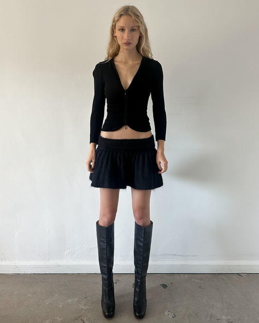 Paola Frani Knit Mini Bubble Skirt