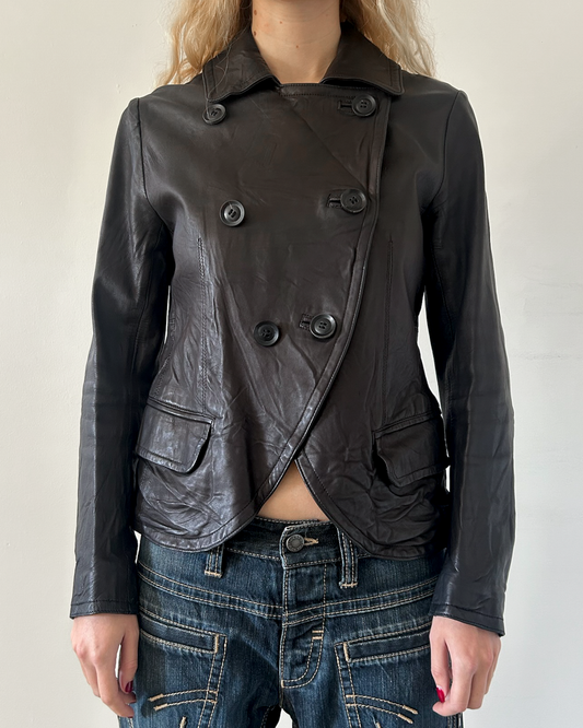 Y’s Yohji Yamamoto Double Breasted Leather Jacket