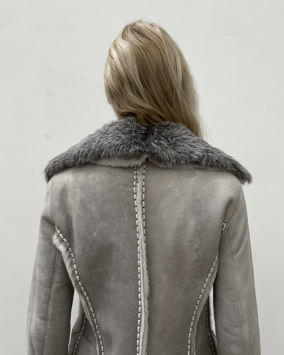Ermanno Scervino Mouton Shearling Coat