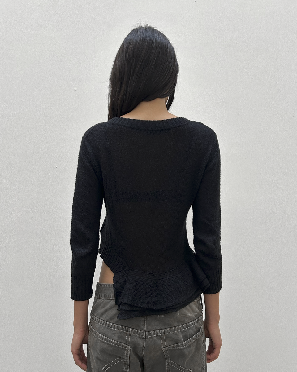 Y’s Yohji Yamamoto Asymmetrical Cropped Sweater
