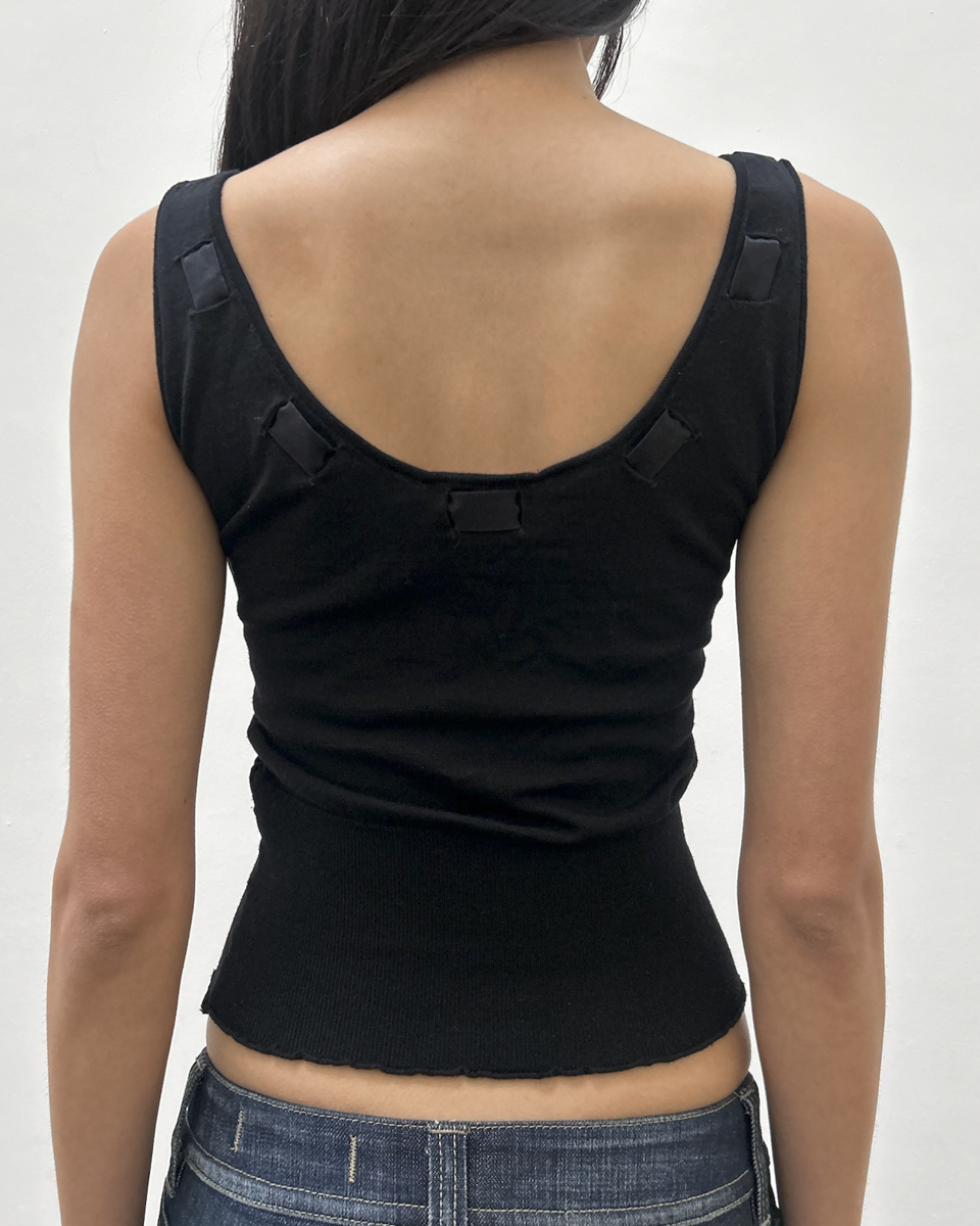 Anna Molinari Couture Sleeveless Ribbon Top
