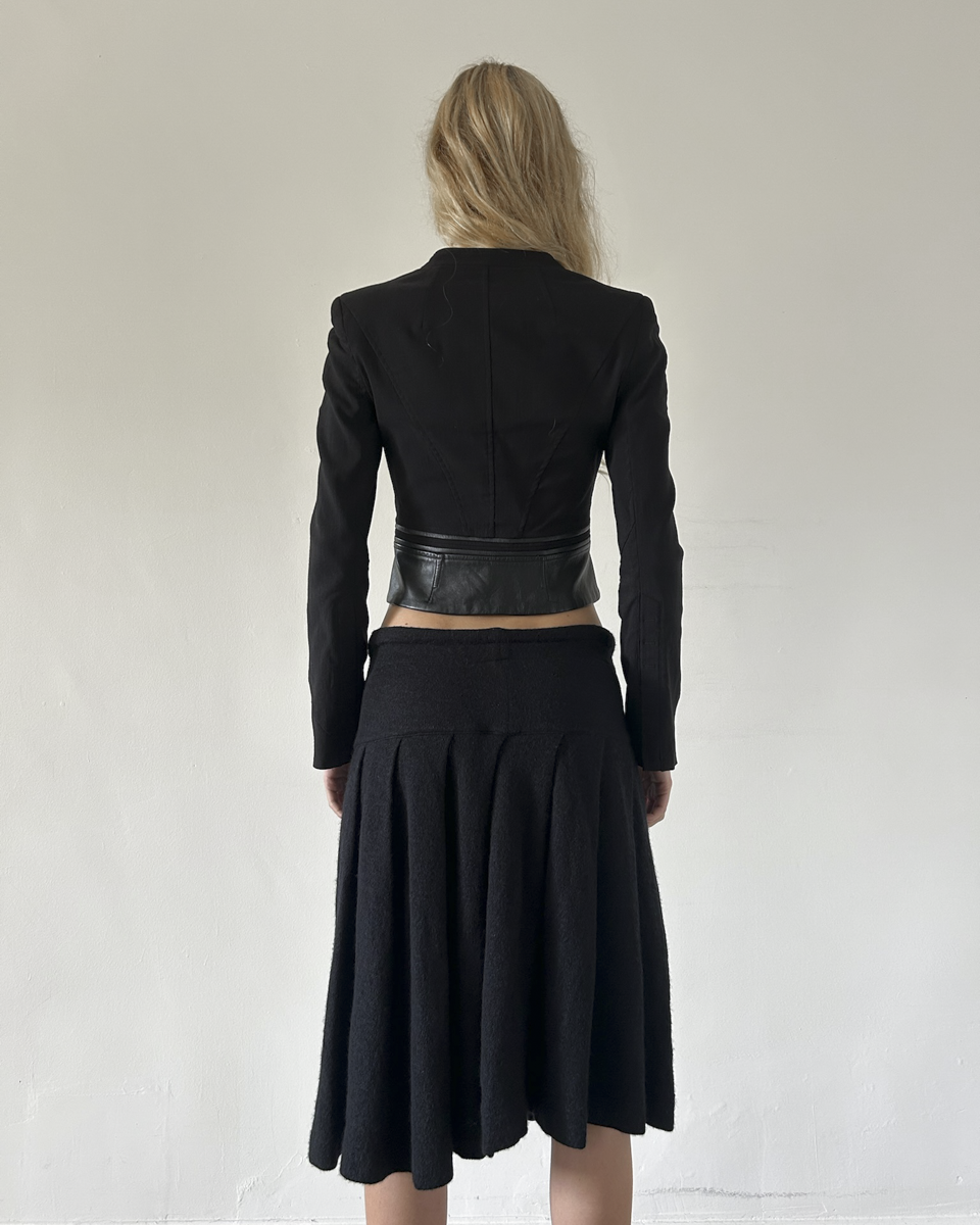 Y’s Yohji Yamamoto Pleated Wool Skirt