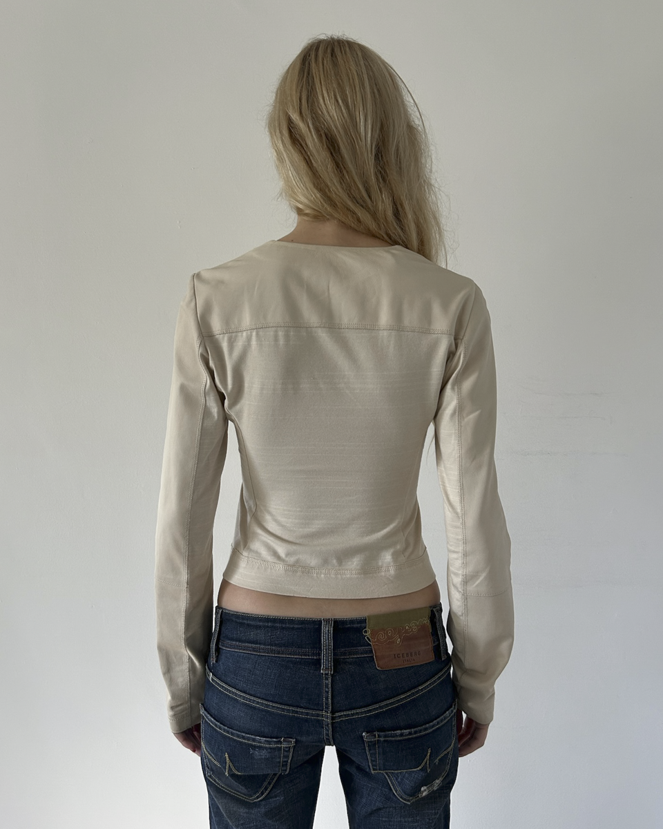 Pinko Ruffled Leather Jacket