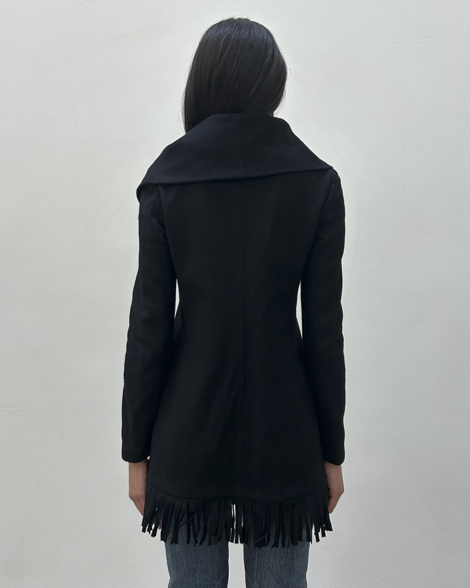 Pinko Wool Fringe Coat