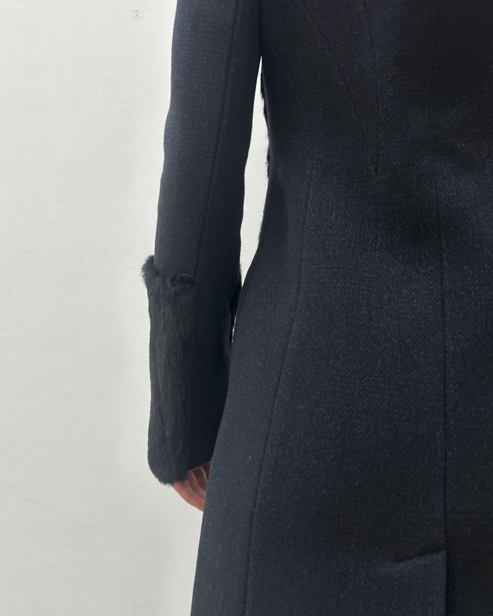 Paola Frani Fur Trim Coat