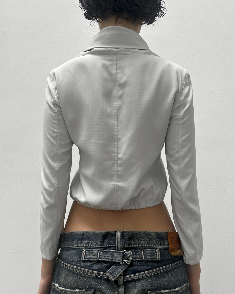 Emporio Armani Cropped Cowl Neck Jacket