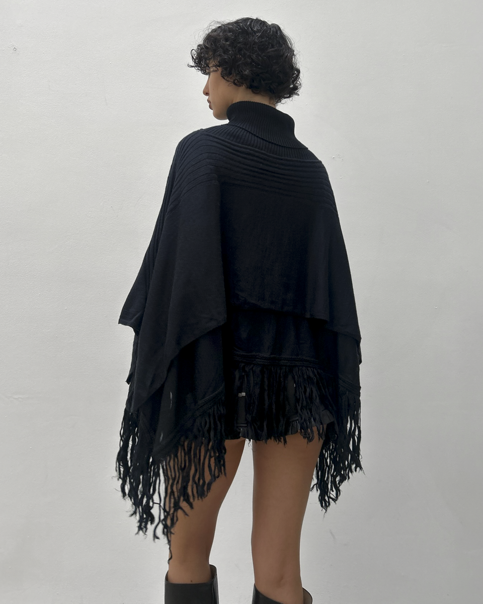 Sisley Fringe Poncho