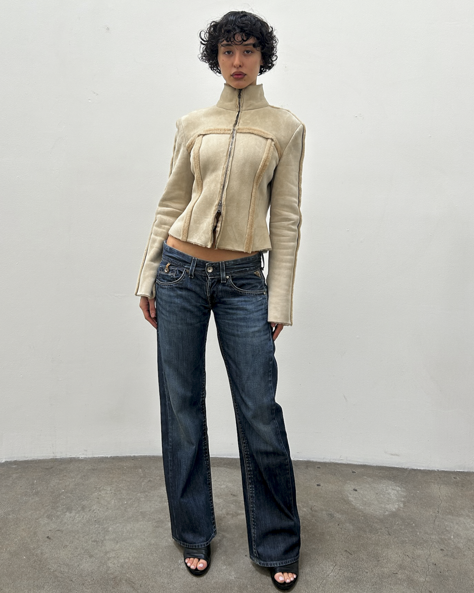 Patrizia Pepe Mouton Shearling Jacket
