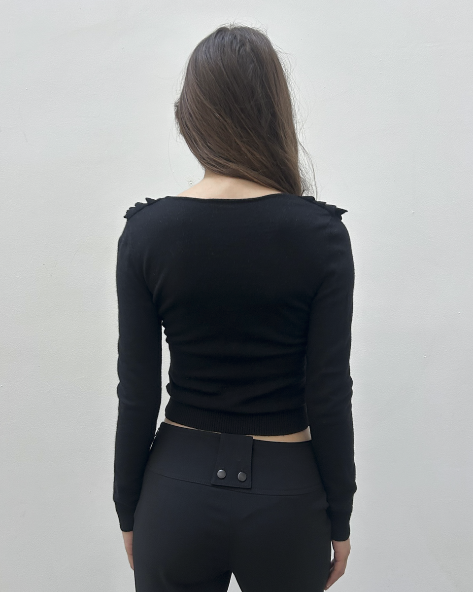 Valentino Draped Collar Sweater