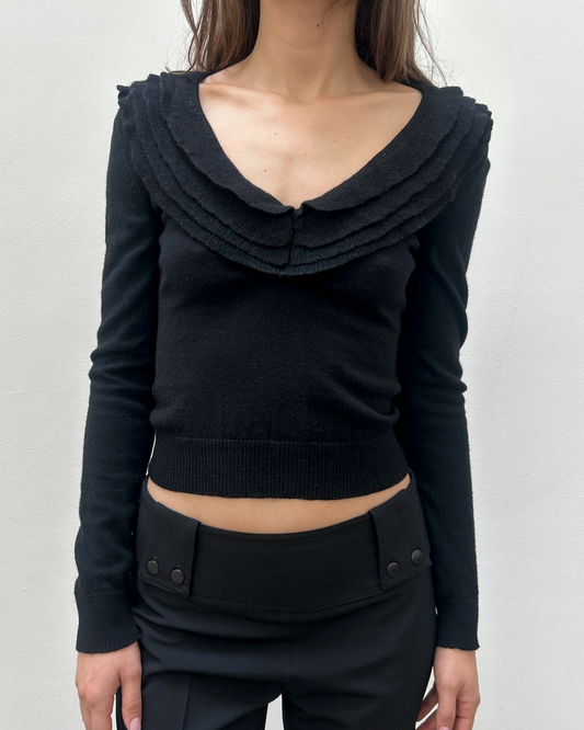 Valentino Draped Collar Sweater