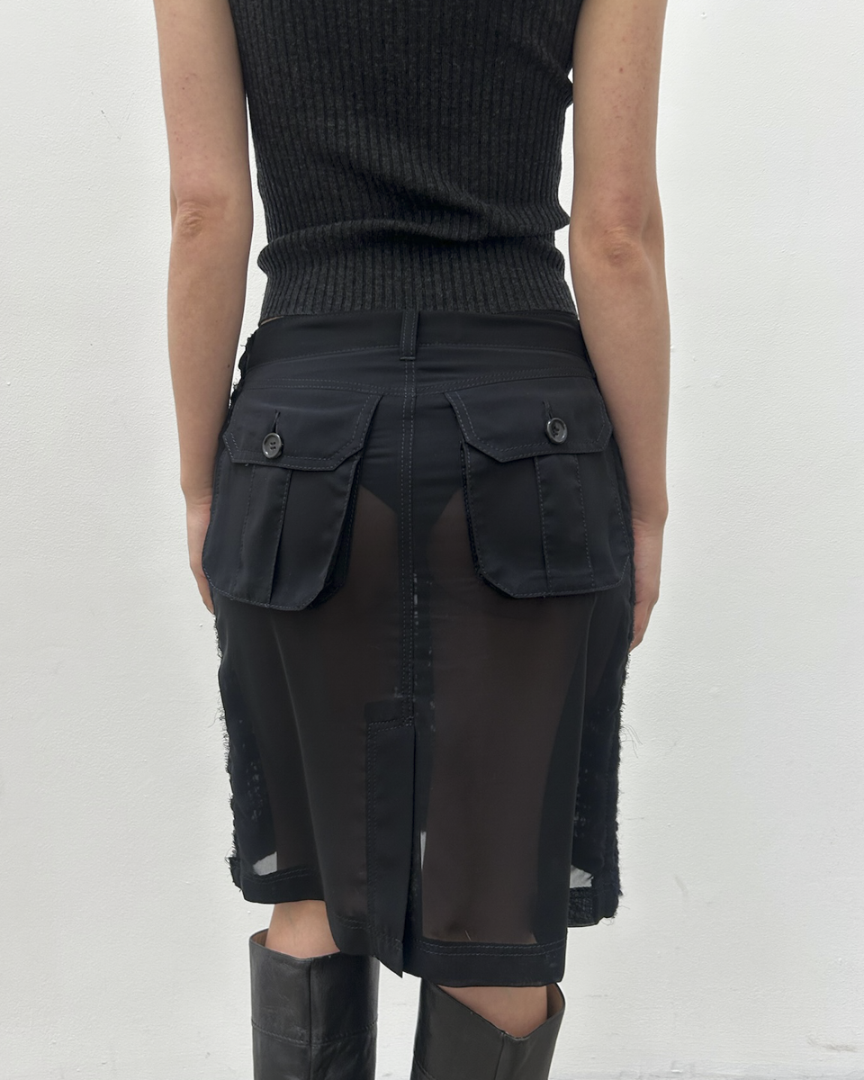 Comme des Garçons FW2005 Tweed Sheer Skirt