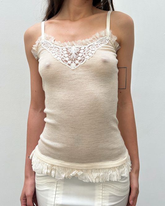 Scervino Street Lace-Trim Ribbed Camisole