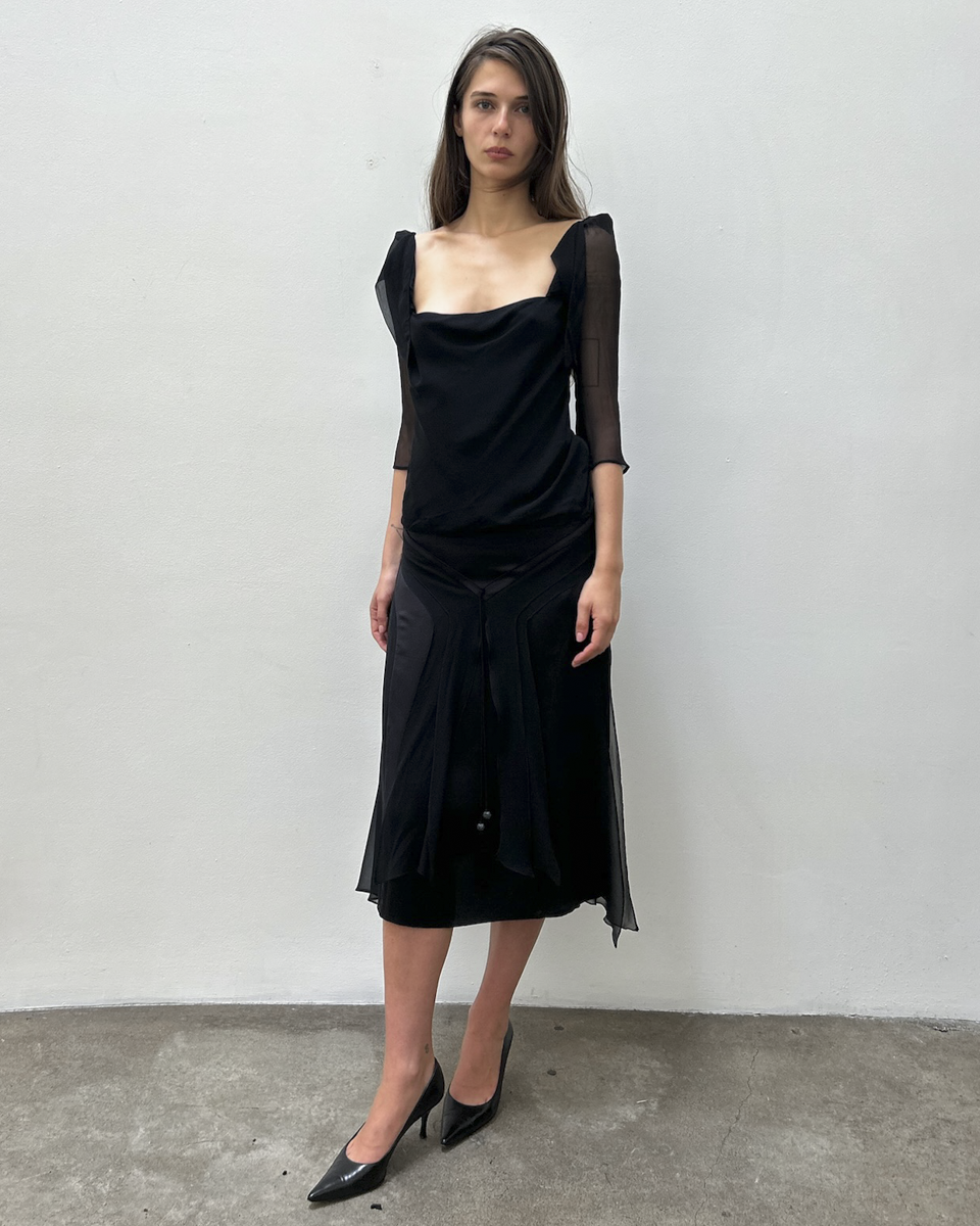 Gucci SS2006 Ruffle-Shoulder Silk Blouse