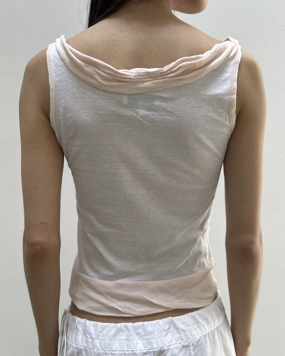 Emporio Armani Two-Tone Cowl Neck Top