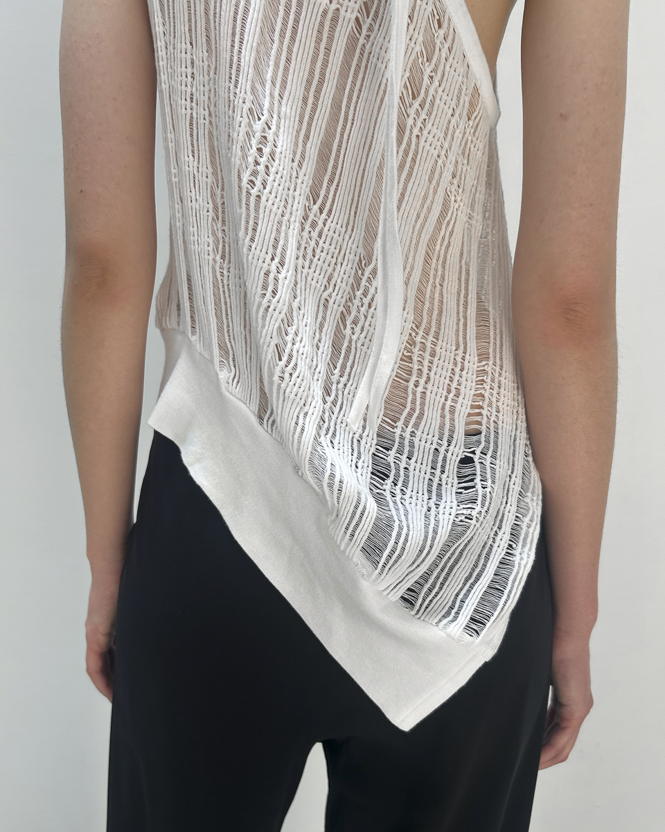 Y's Yohji Yamamoto Open-Weave Knit Top