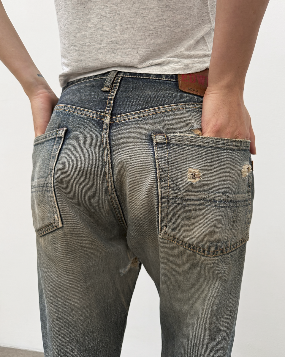 Edwin 505 Selvedge Distressed Rust-Wash Denim