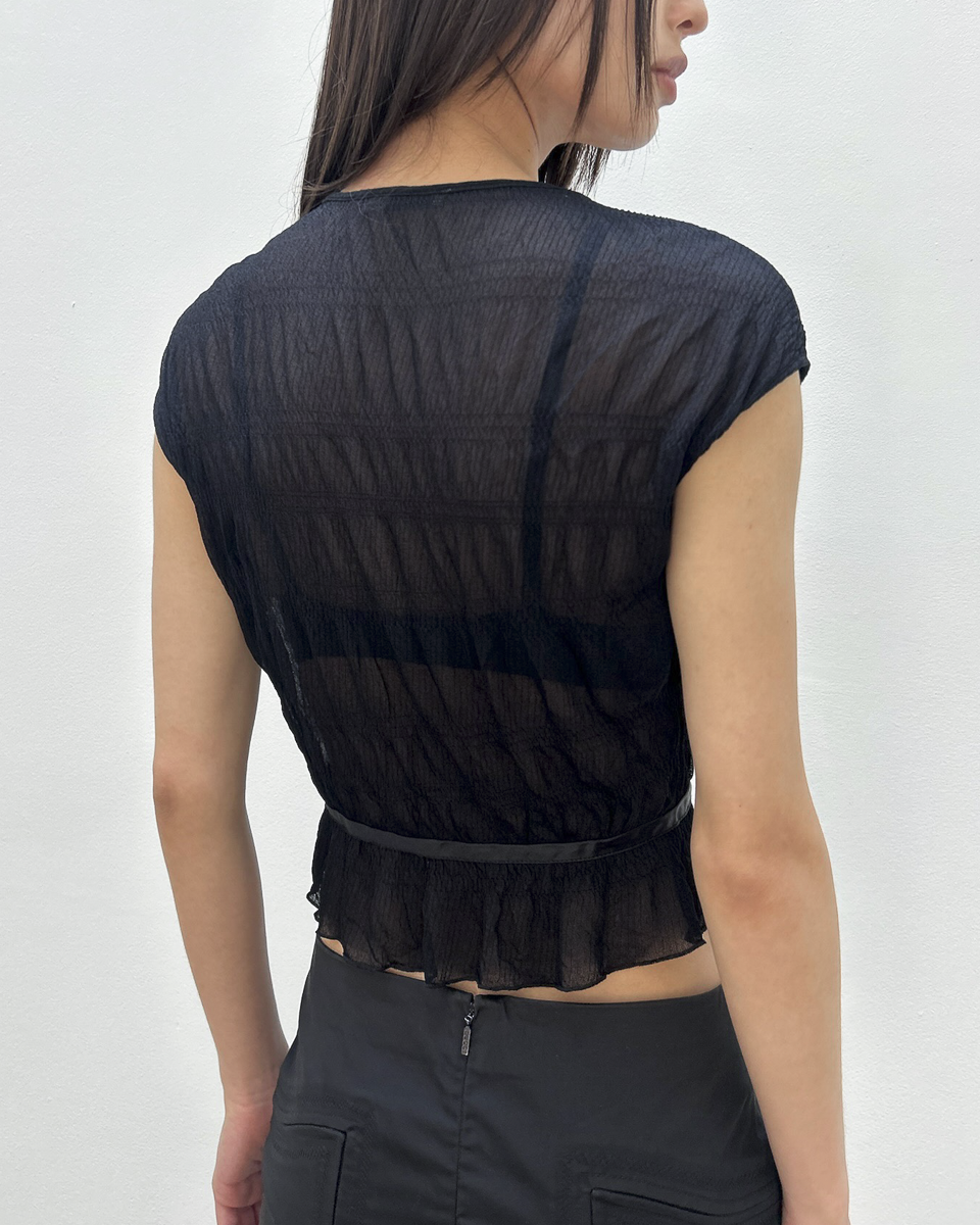 Anna Molinari Sheer Bow Top