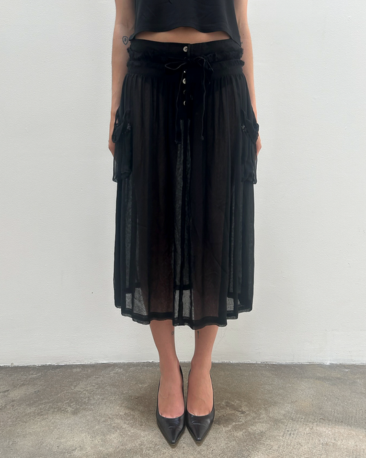 Tricot Comme des Garçons 2006 Sheer Embellished Skirt