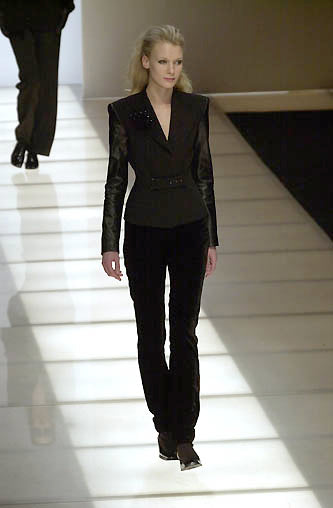 Emporio Armani FW2000 Leather Sleeve Blazer