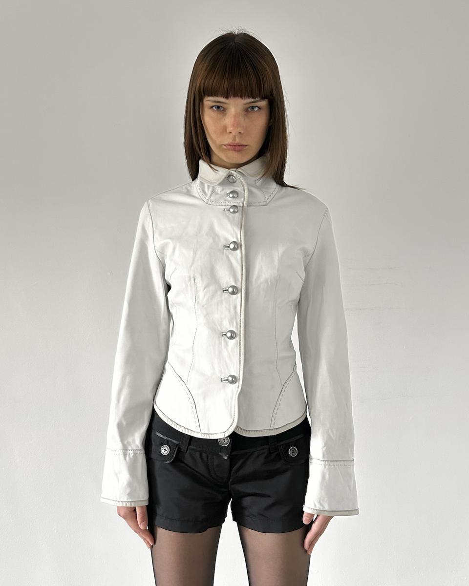 Balmain Paris (90s-2000s) Neapolitan Leather Jacket
