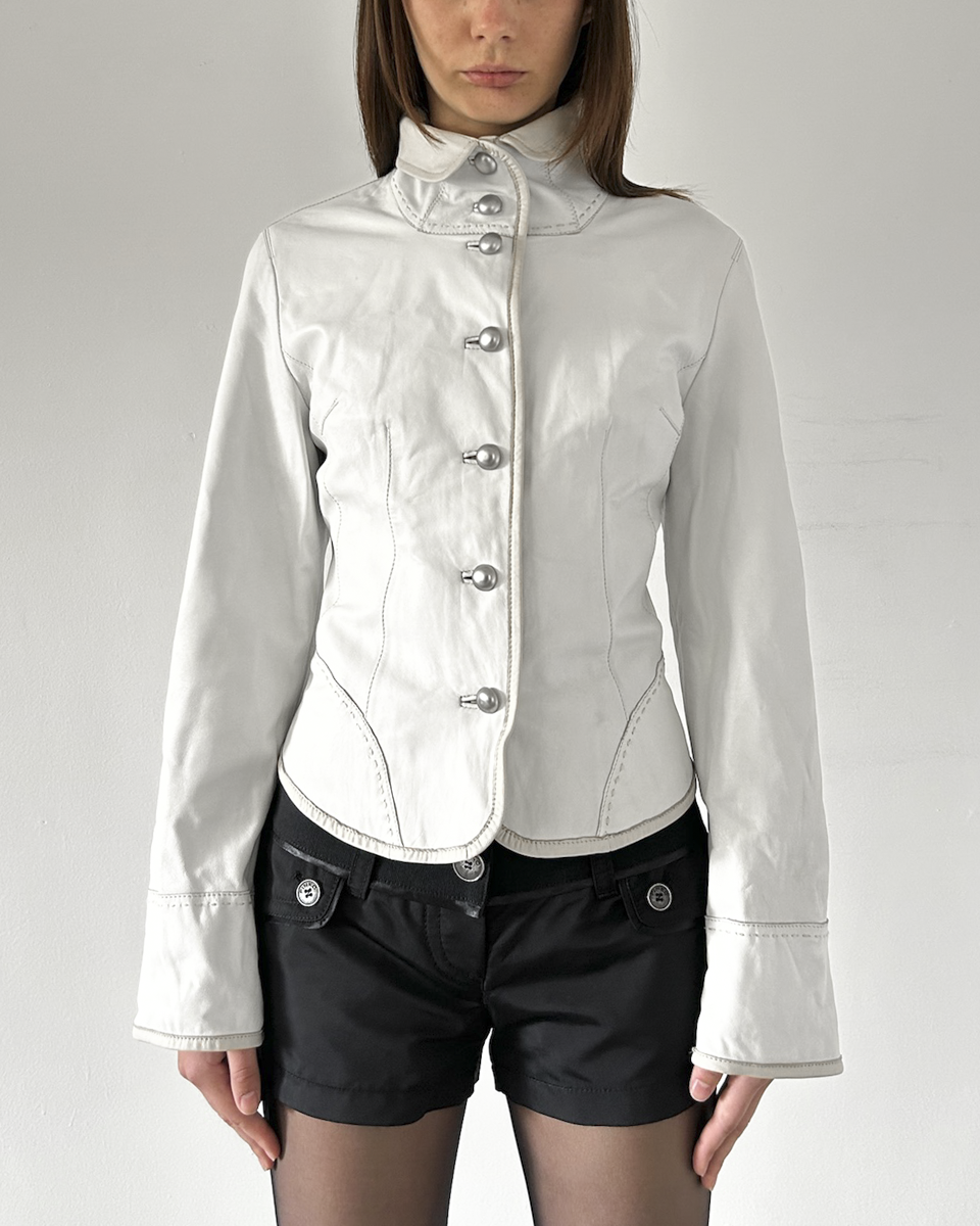 Balmain Paris (90s-2000s) Neapolitan Leather Jacket