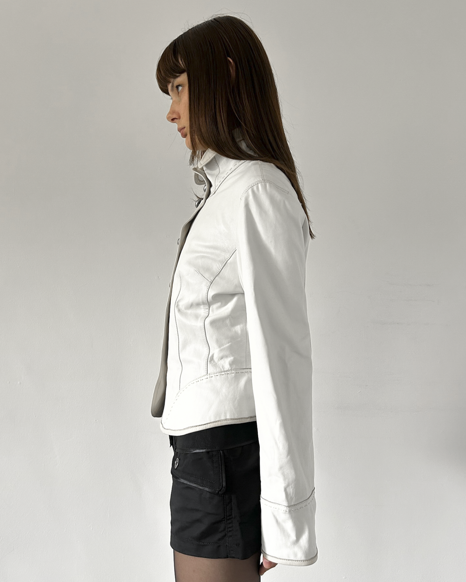 Balmain Paris (90s-2000s) Neapolitan Leather Jacket