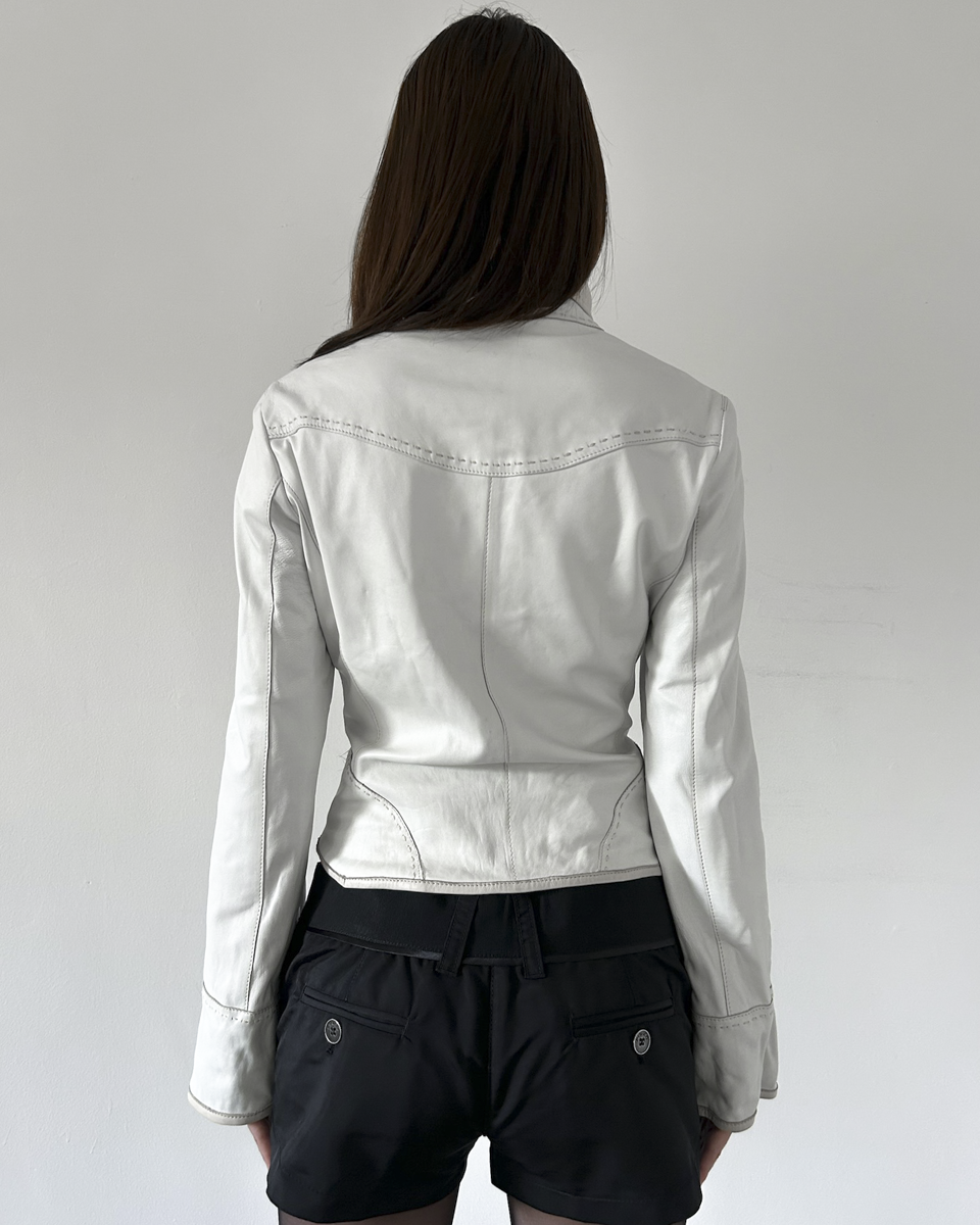 Balmain Paris (90s-2000s) Neapolitan Leather Jacket