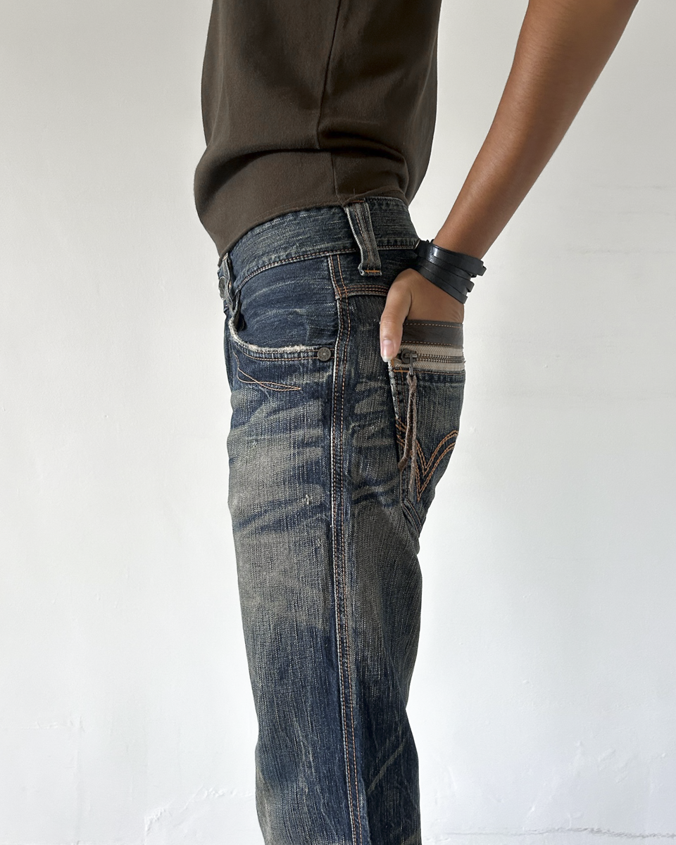Edwin 503 BlueTrip Denim with Leather Pockets