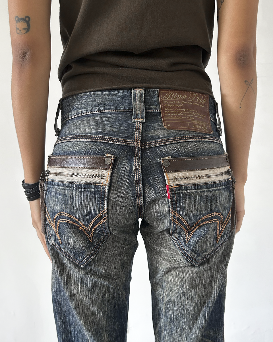 Edwin 503 BlueTrip Denim with Leather Pockets