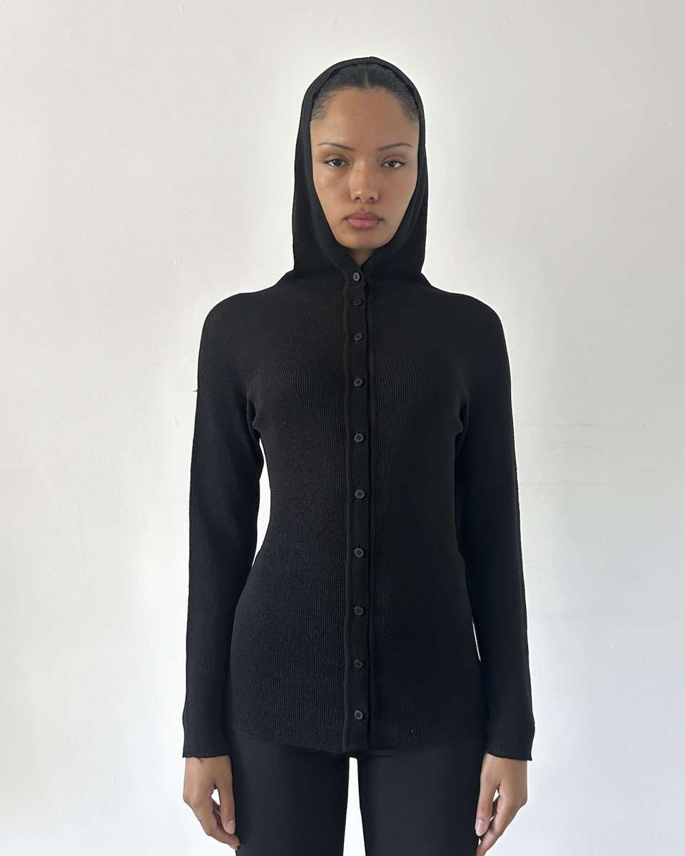 Issey Miyake Pleats Please Hooded Cardigan