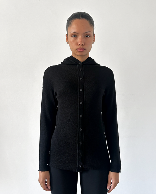 Issey Miyake Pleats Please Hooded Cardigan