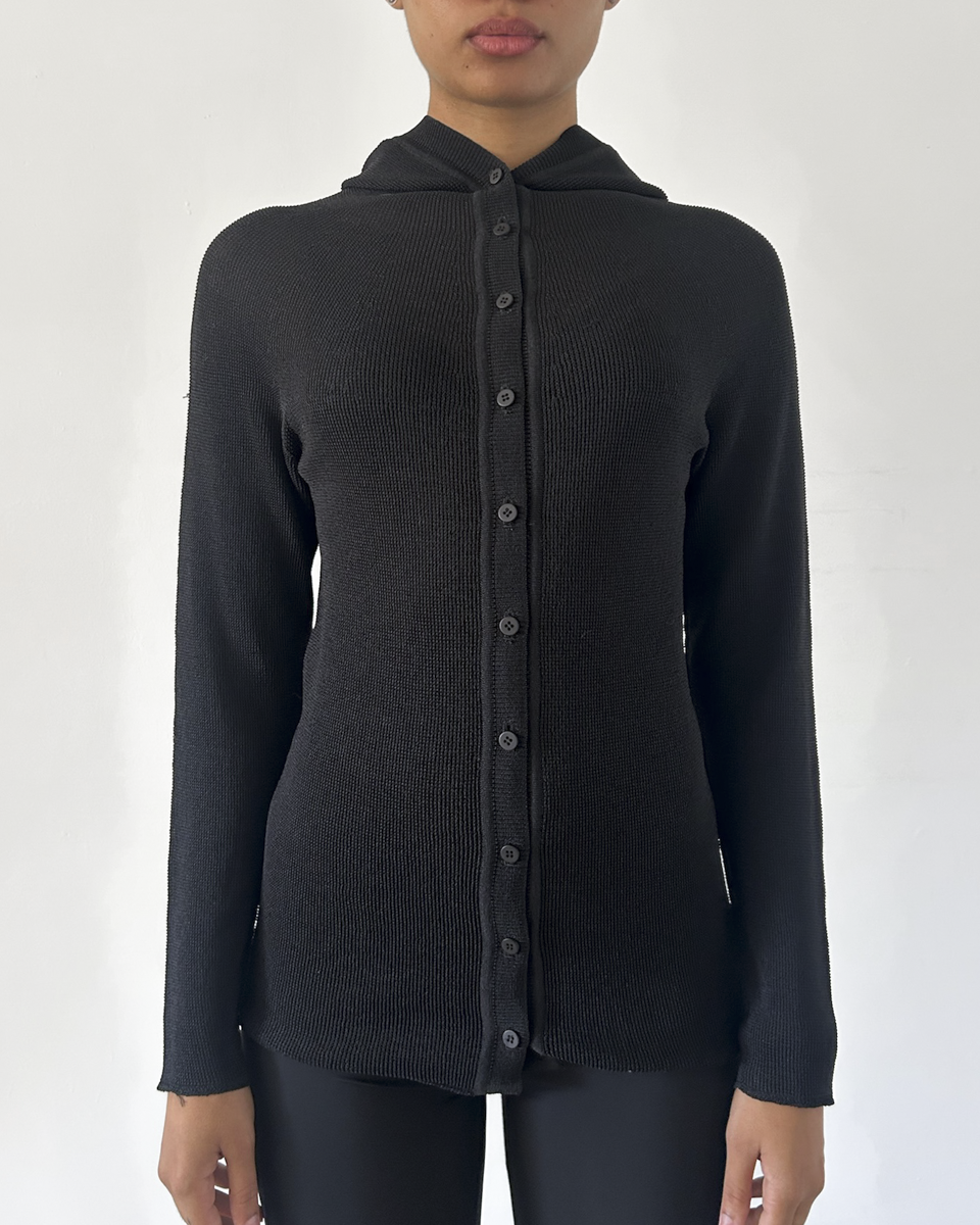 Issey Miyake Pleats Please Hooded Cardigan