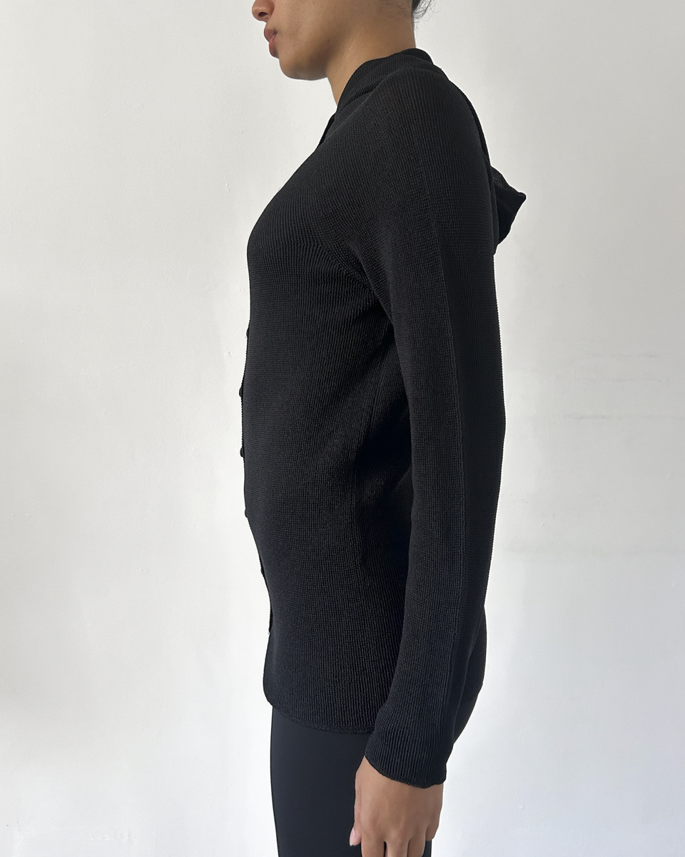 Issey Miyake Pleats Please Hooded Cardigan