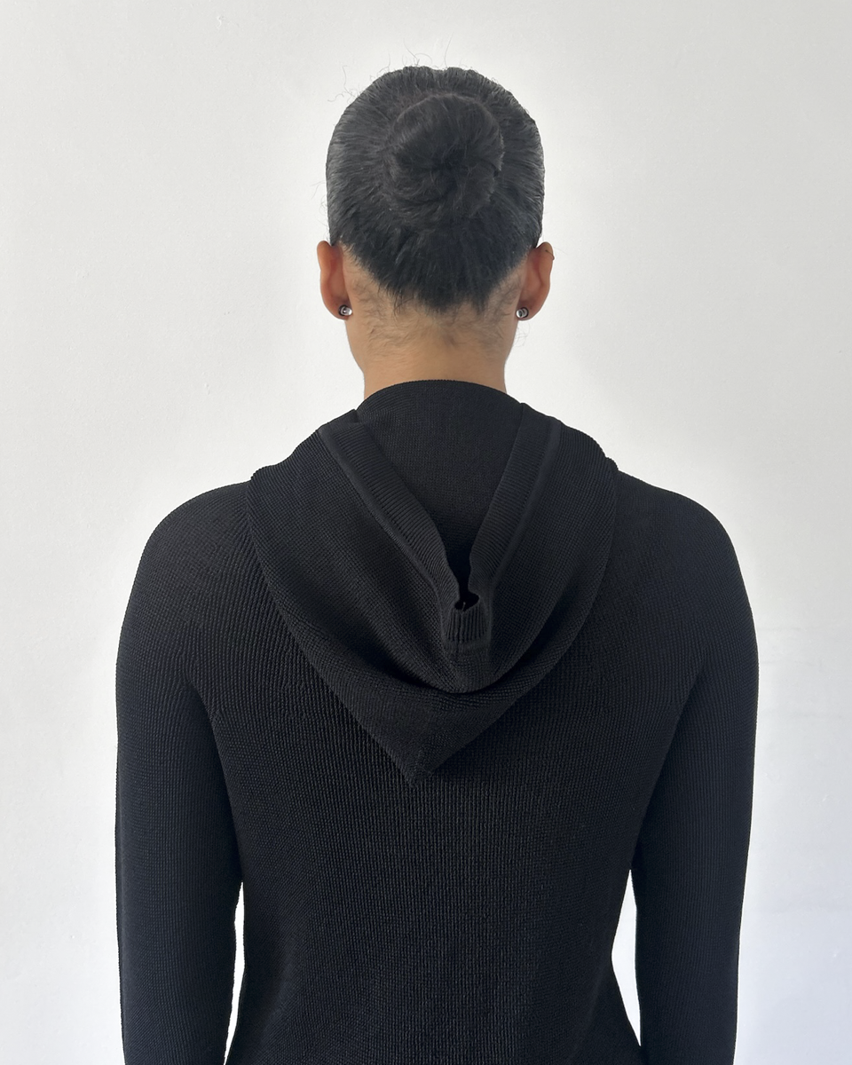 Issey Miyake Pleats Please Hooded Cardigan