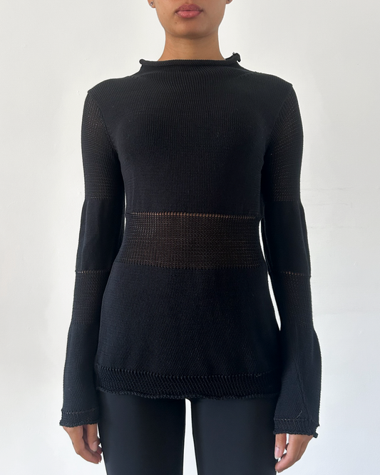 Y’s Yohji Yamamoto AW2002 Peplum Sheer Knit Sweater