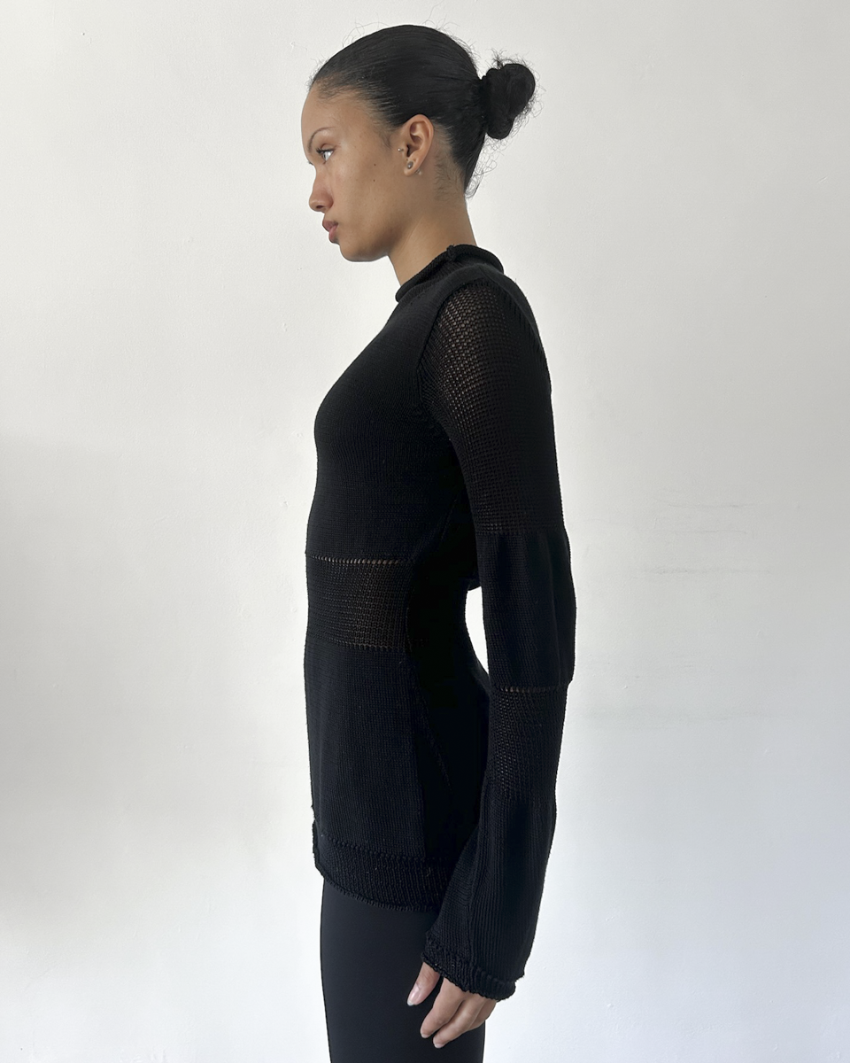 Y’s Yohji Yamamoto AW2002 Peplum Sheer Knit Sweater