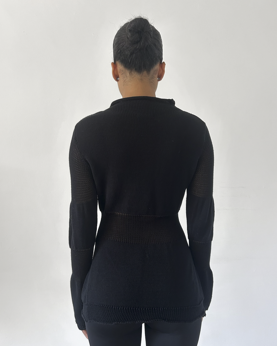 Y’s Yohji Yamamoto AW2002 Peplum Sheer Knit Sweater