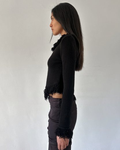 Sharagano Paris Fringe Sweater