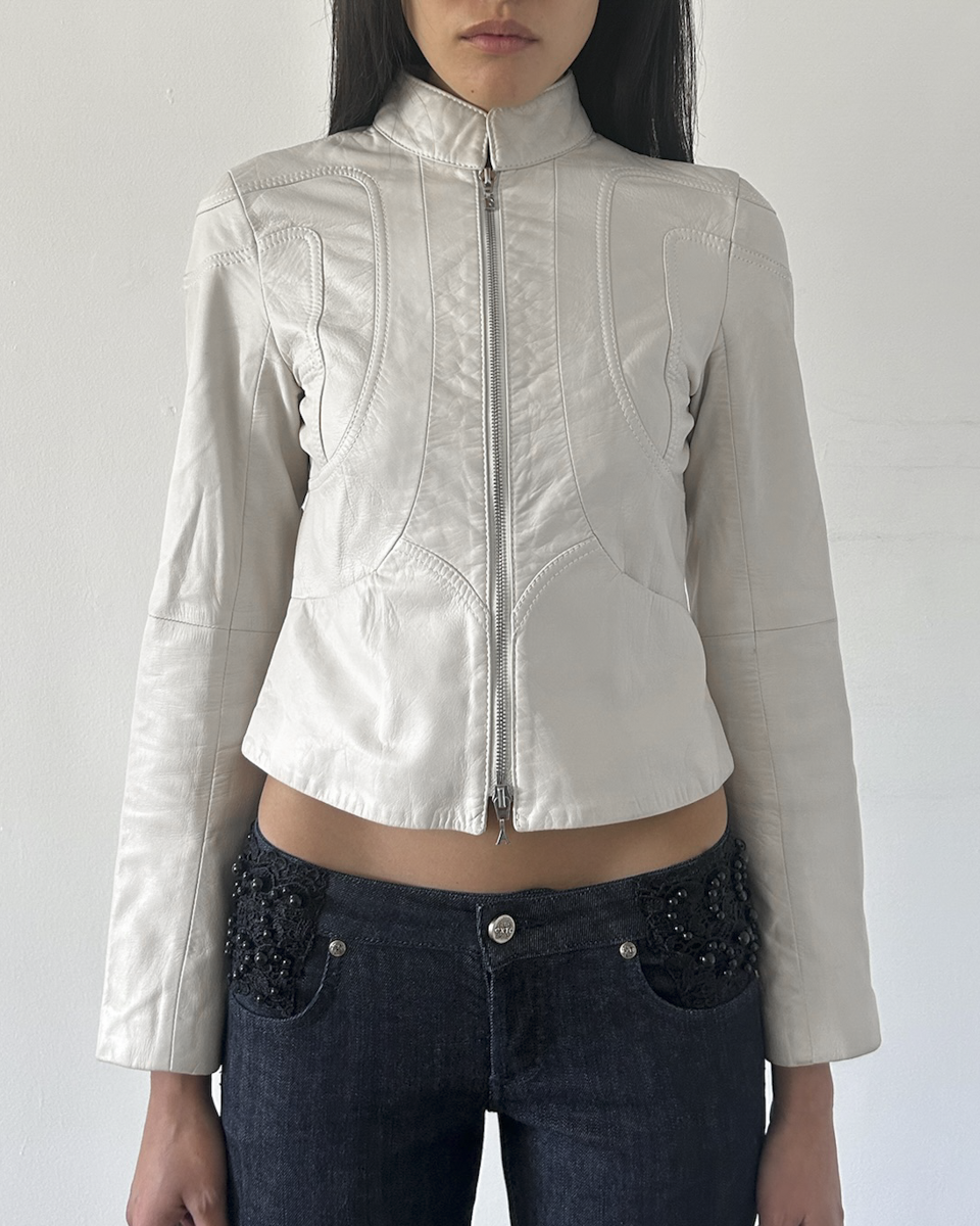 Emporio Armani Double Zip Leather Jacket