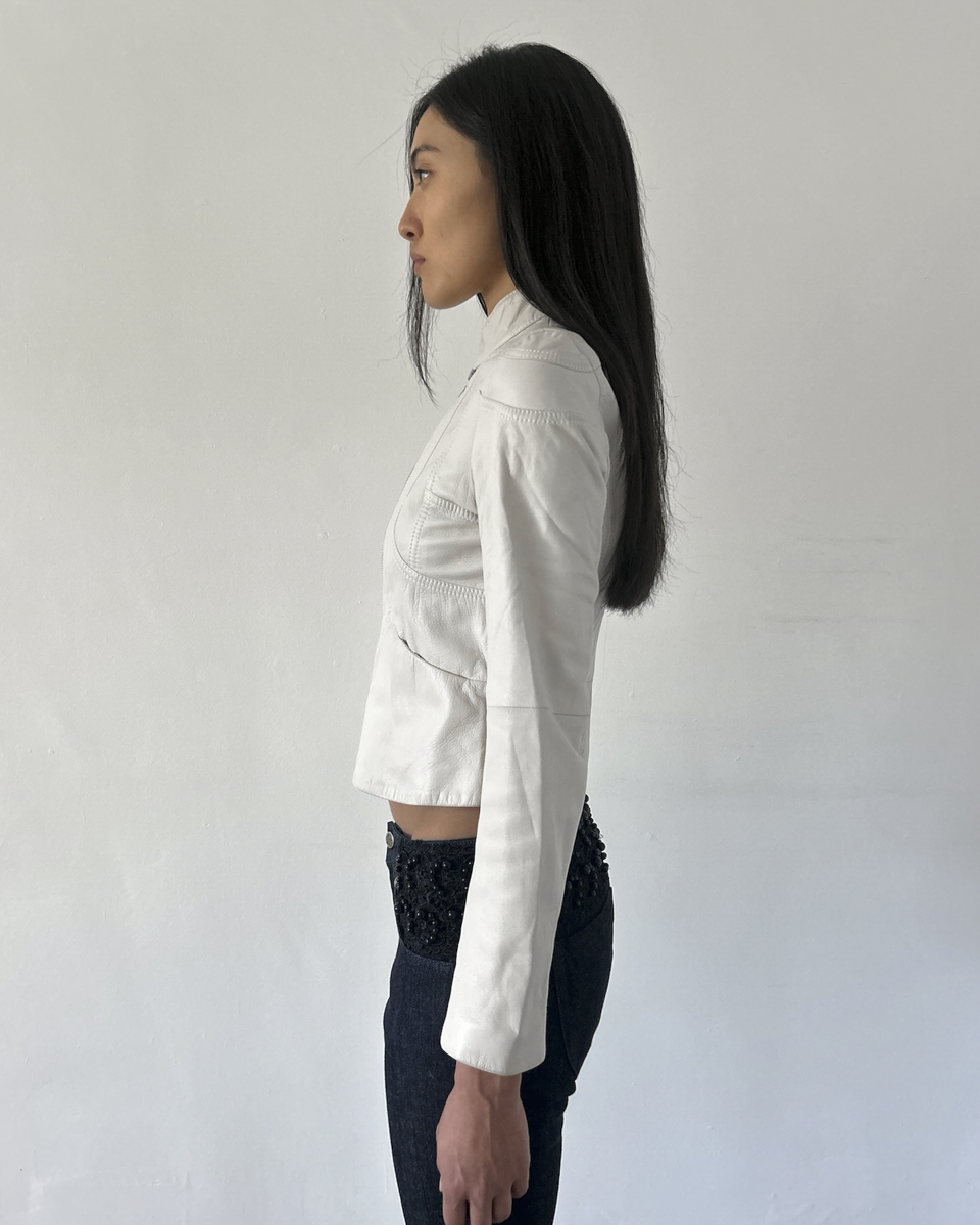 Emporio Armani Double Zip Leather Jacket