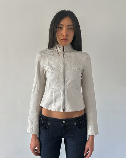 Emporio Armani Double Zip Leather Jacket